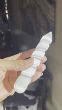 Load and play video in Gallery viewer, Satin Spar (Selenite) Spiral Wand
