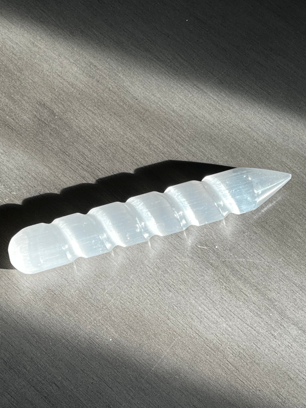 Satin Spar (Selenite) Spiral Wand