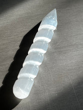 Load image into Gallery viewer, Satin Spar (Selenite) Spiral Wand
