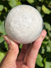 Load image into Gallery viewer, Moss Agate Sphere with lots of Quartz
