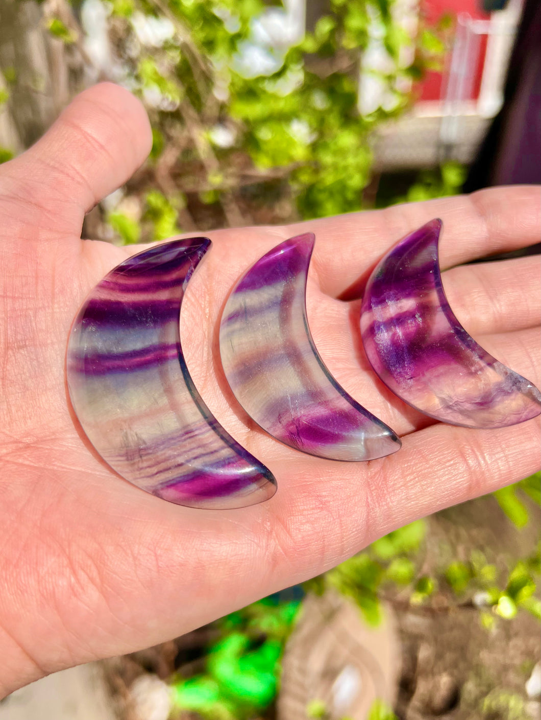 High Quality Rainbow Fluorite Moons