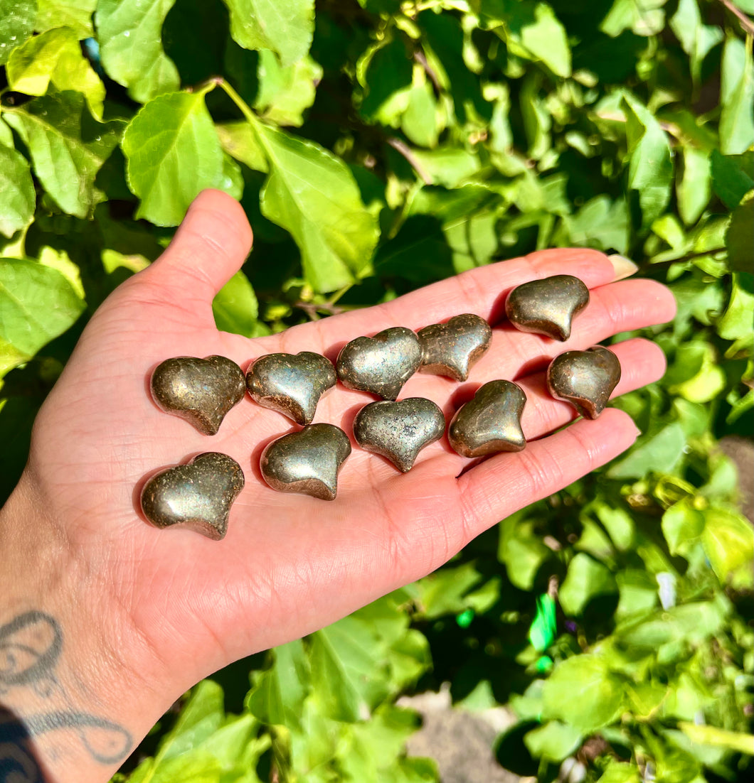 Pyrite Puffy Hearts